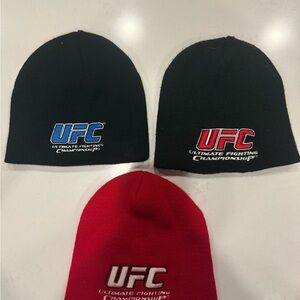 UFC Black and Red Beanie Set